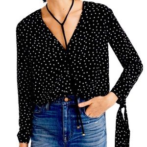 Madewell 100%silk blouse with star print size L